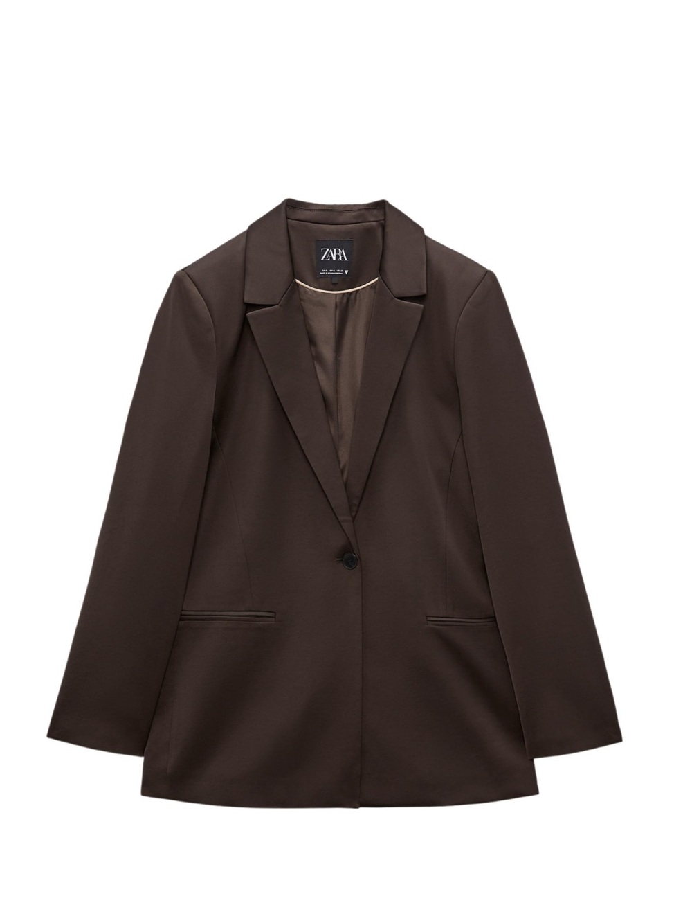 ZARA Brown Single-Button Blazer